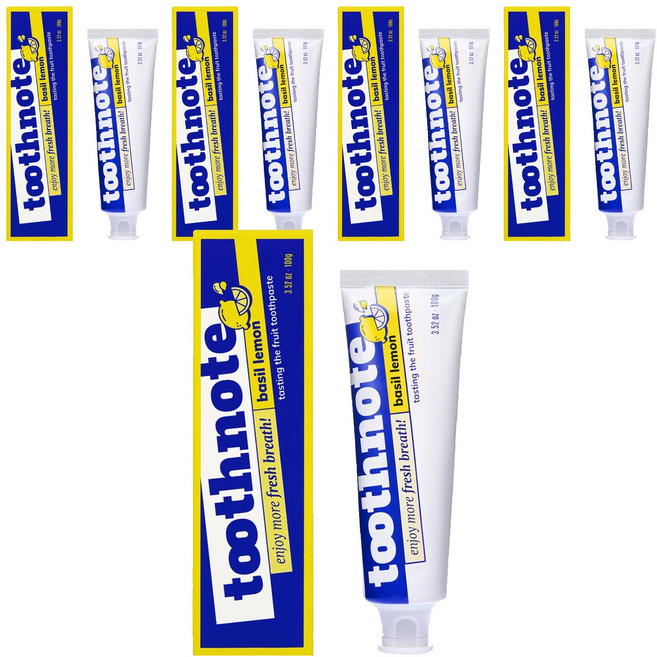 투스노트 테라피 치약 바질레몬향, 100g, 5개