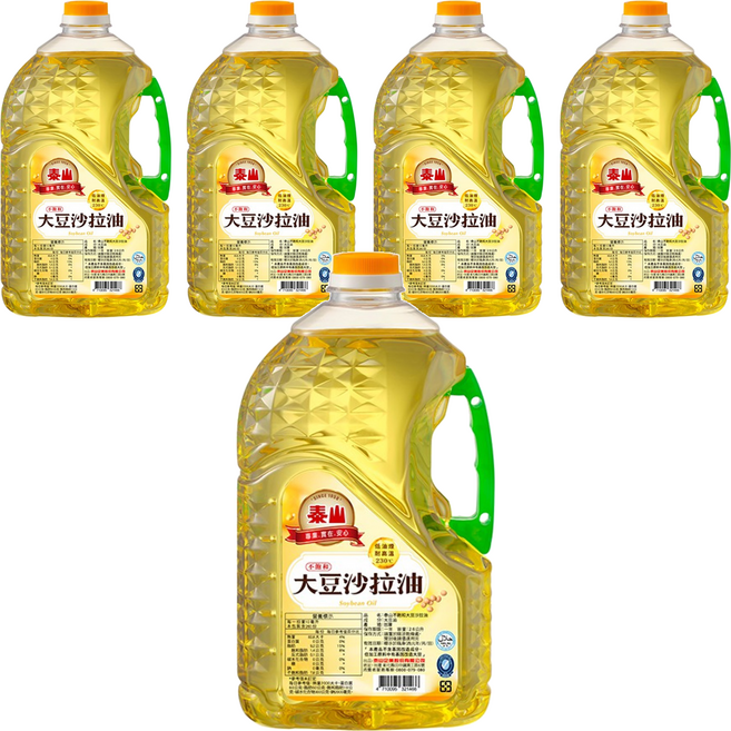 TAISUN 泰山 不飽和大豆沙拉油, 5桶, 2.6L