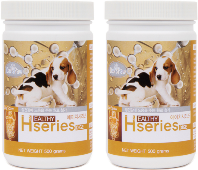 데이스포 강아지 에이치시리즈 영양제, 장건강/유산균, 500g, 2개