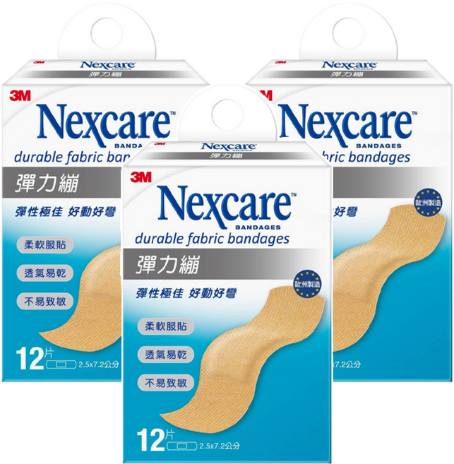 3M Nexcare 彈力蹦 未滅菌, 12片, 3盒