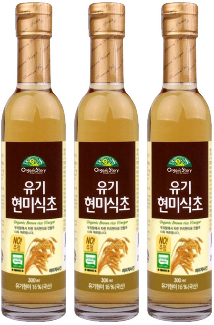 오가닉스토리 유기 현미식초, 300ml, 3개