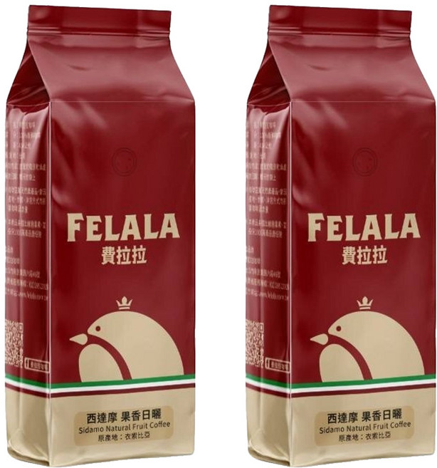 FELALA 費拉拉 西達摩 果香日曬 咖啡豆, 454g, 2包