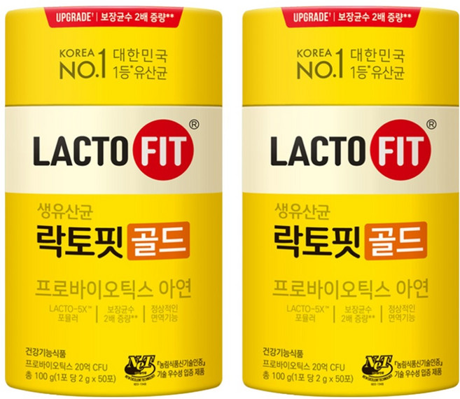 Chong Kun Dang 鍾根堂 LACTO-FIT 益生菌, 50包, 2g, 2罐