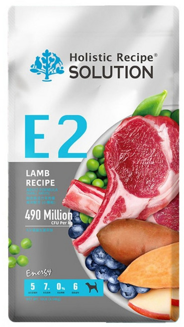 Holistic Recipe SOLUTION 耐吉斯 成犬配方小顆粒無穀乾糧 E2, 活力羊肉餐, 4.54kg, 1袋