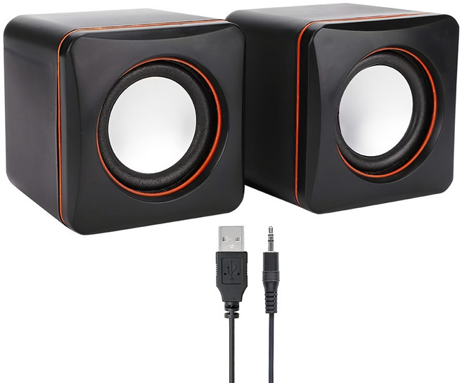 AHOYE 筆電用小喇叭/有線電腦電競音響, 單一商品, 黑色