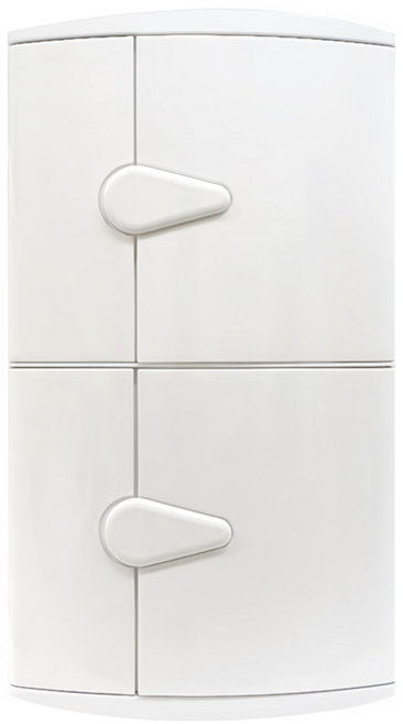 雙手萬能 二層雙門角落櫃 35 x 27 x 60cm 1.8kg, 白色, 1個