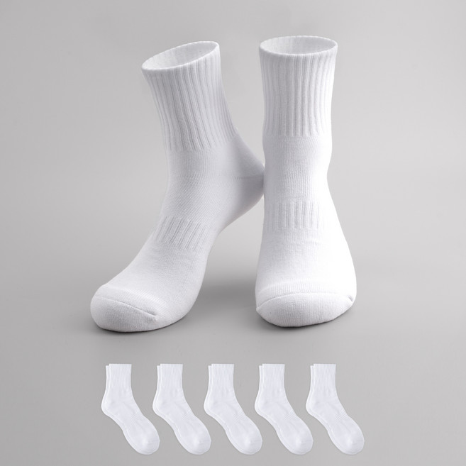 삭피엔스 데오프리 맥스 쿠션 스포츠 중목 밴드 양말 5켤레 세트