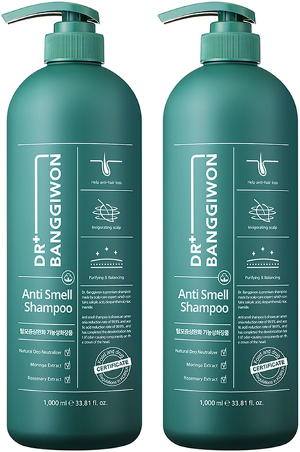 닥터방기원 안티 스멜 샴푸 자스민향, 1L, 2개