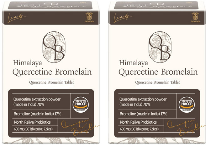랩온랩 정품 히말라야 퀘르세틴 브로멜라인정, 30정, 2개