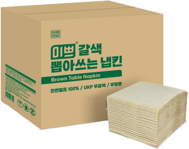 미쁘 일회용 종이냅킨, 갈색, 1개, 10000개입