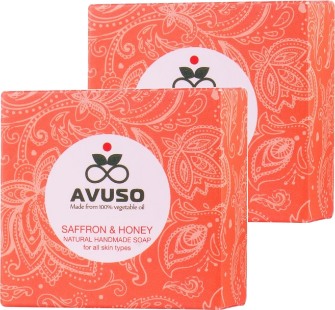 AVUSO 行道者 手工皂 藏紅花蜂蜜, 125g, 2盒