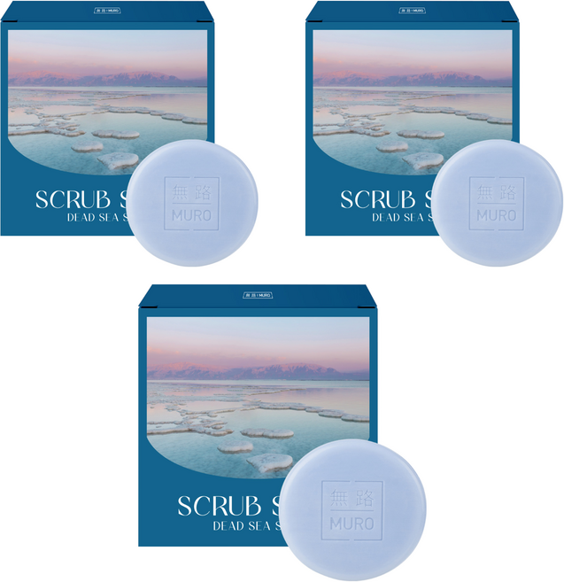 무로 사해소금 스크럽 비누 큐컴버향, 75g, 3개입