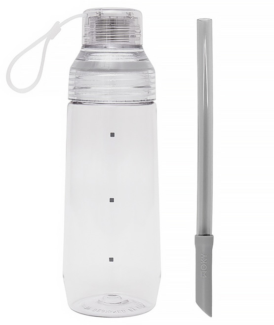 WOKY 沃廚 台灣公司貨 Ecozen透明瓶 附彈跳吸管, 全透明, 800ml, 1個