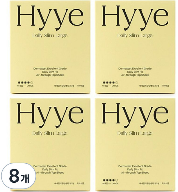 혜 데일리슬림 생리대, 대형, 14개입, 8개