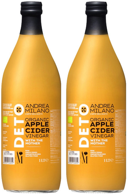 안드레아밀라노 유기농 사과식초, 1L, 2개