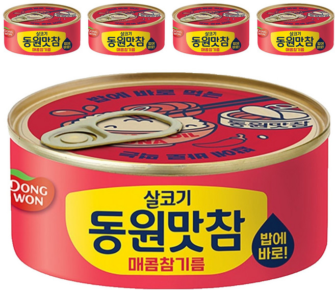 동원 살코기 동원맛참 매콤참기름 통조림, 90g, 5개