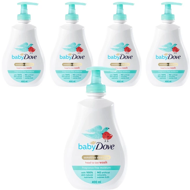 베이비도브 유아용 바디워시 프래그런스 프리, 400ml, 5개 - 쿠팡
