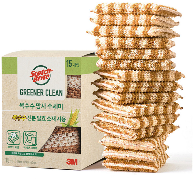 스카치브라이트 옥수수 망사수세미, 15개입, 1개