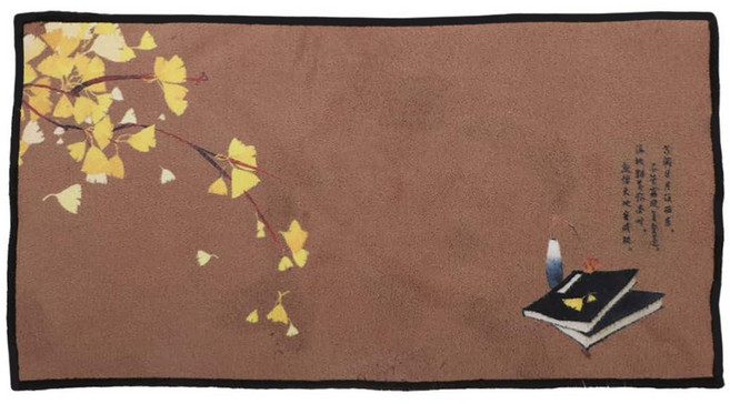 古畫絨布茶巾, 銀杏, 1條