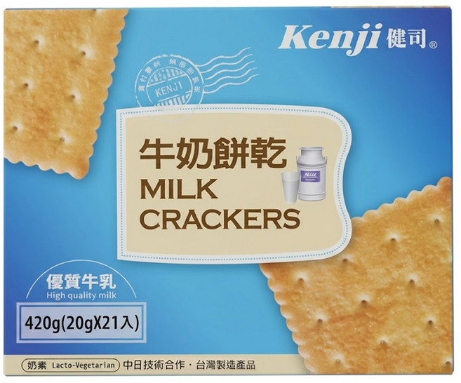 Kenji 健司 牛奶餅乾 奶素 21個, 420g, 1盒