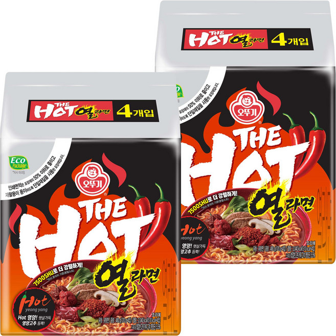 오뚜기 더핫 열라면 120g, 8개