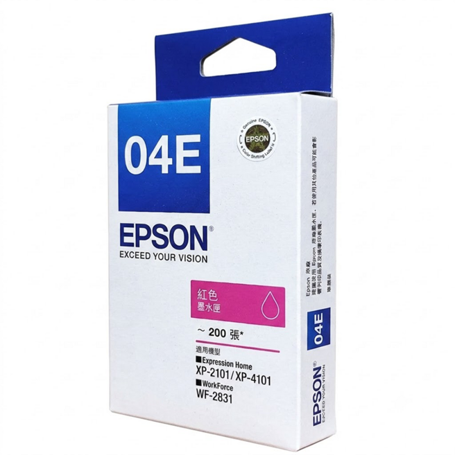 EPSON 正品墨水匣 wf-2831/xp201適用 04E, 紅色, 1個