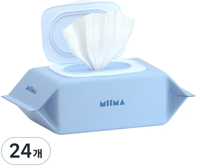 미마 유아용 물티슈 블루 캡형, 80g, 72매, 24개 - 쿠팡
