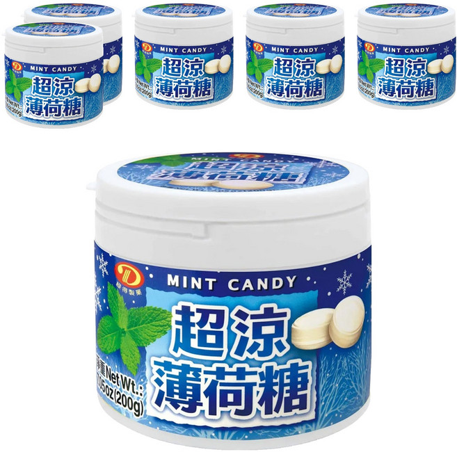 綠得製菓 超涼薄荷糖, 200g, 6罐