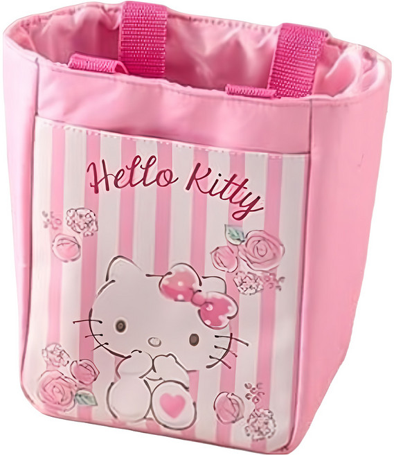 SHIERN-CHIU 廣億實業 HELLO KITTY 束口飲料提袋 KT-BAG10 210 x 100 x 150mm, 玫瑰, 1個