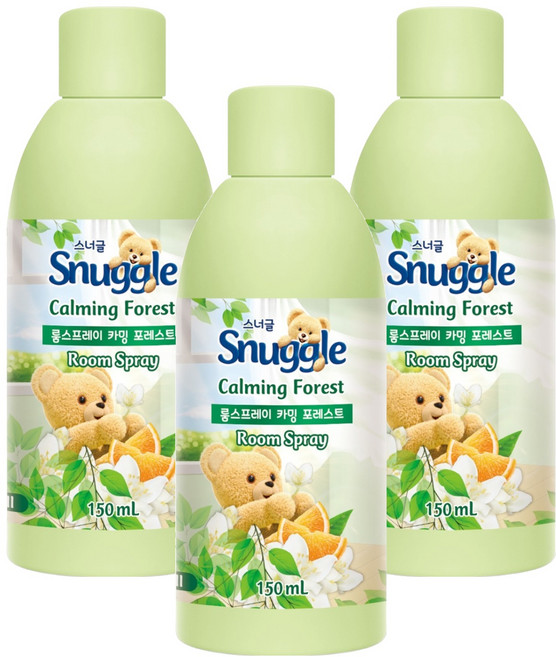 스너글 룸스프레이 카밍 포레스트 리필, 150ml, 3개