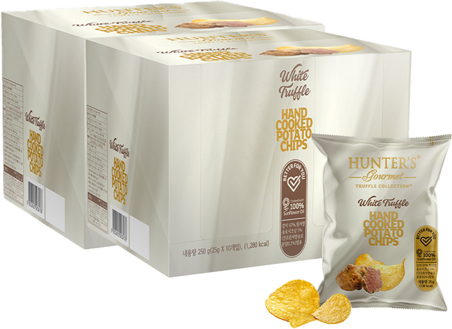 헌터스고메 화이트트러플 포테이토칩, 250g, 2개