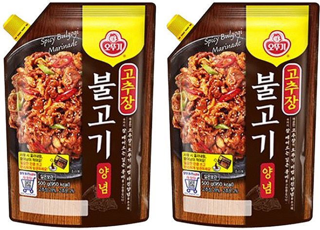 오뚜기 고추장 불고기 양념 스파우트팩, 2개, 500g