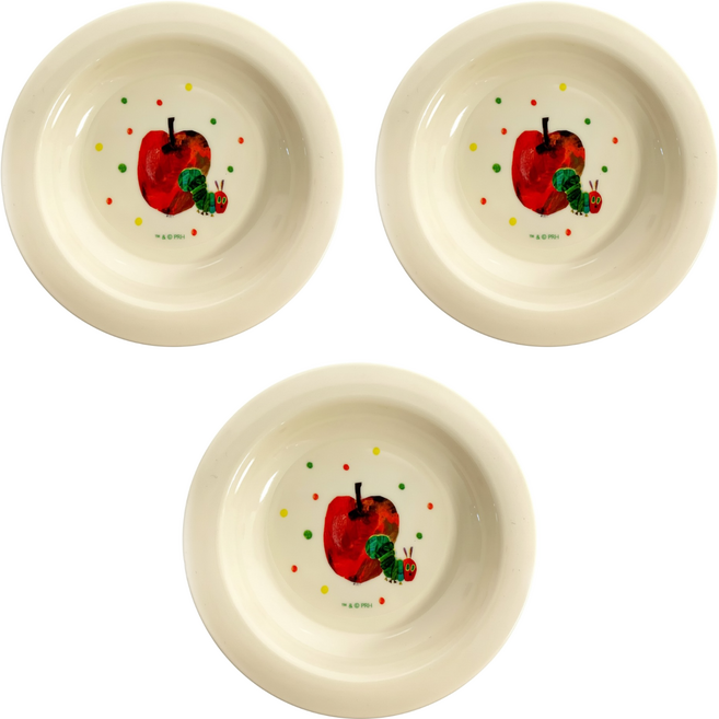 Skater 卡通小碟子 3個, 好餓的毛毛蟲 米色, 1組