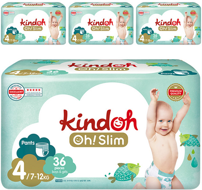 킨도 프리미엄 오슬림 팬티형 기저귀, 4단계, 144매