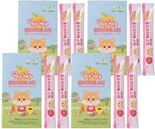 꼬샤꼬샤 홍도라지배 스틱 15p, 300g, 4개