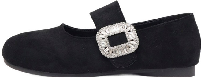 토퍼스 여성용 발편한 스웨이드 원반도 쥬얼리 버클 로퍼 T-184