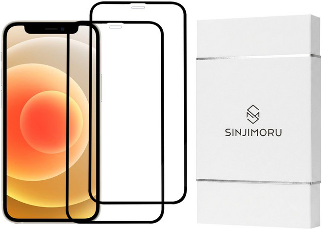 SINJIMORU 滿版強化玻璃手機螢幕保護貼2件組, 1組