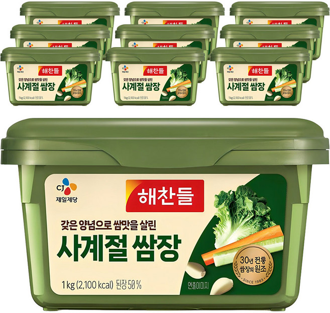 해찬들 사계절 쌈장, 1kg, 10개