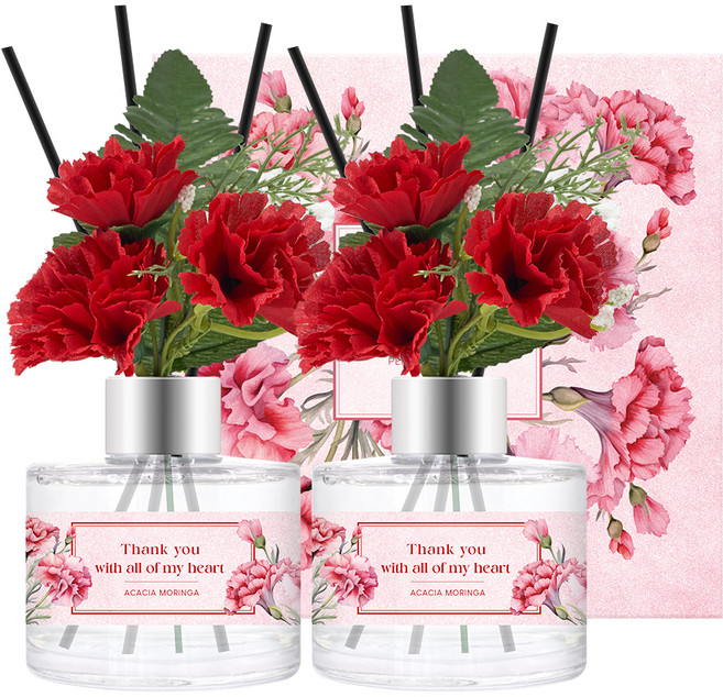더허브샵 카네이션 퍼퓸 디퓨저 120ml, 아카시아모링가, 2개