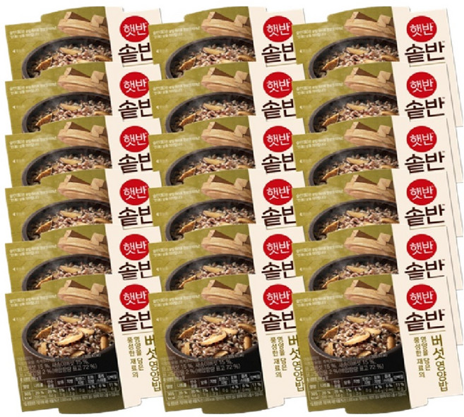 햇반 솥반 버섯영양밥, 200g, 18개
