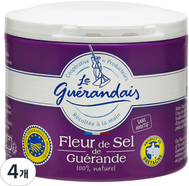 Le guerandais 給宏得 蓋朗德鹽之花 花鹽 陶板日曬鹽, 4個, 125g