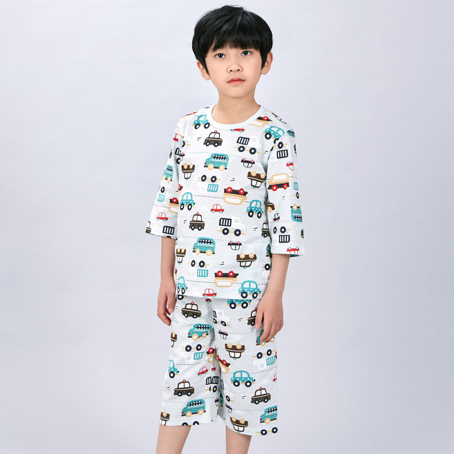 Kids Line 兒童 Road Car 七分緹花內衣上下套裝