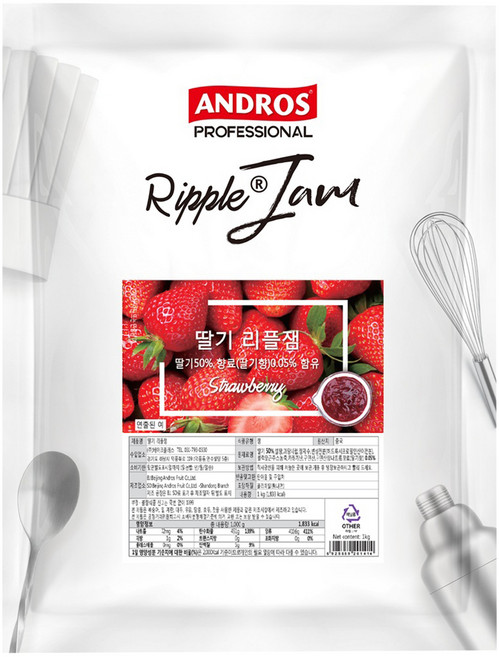 안드로스 딸기 리플잼, 1kg, 1개