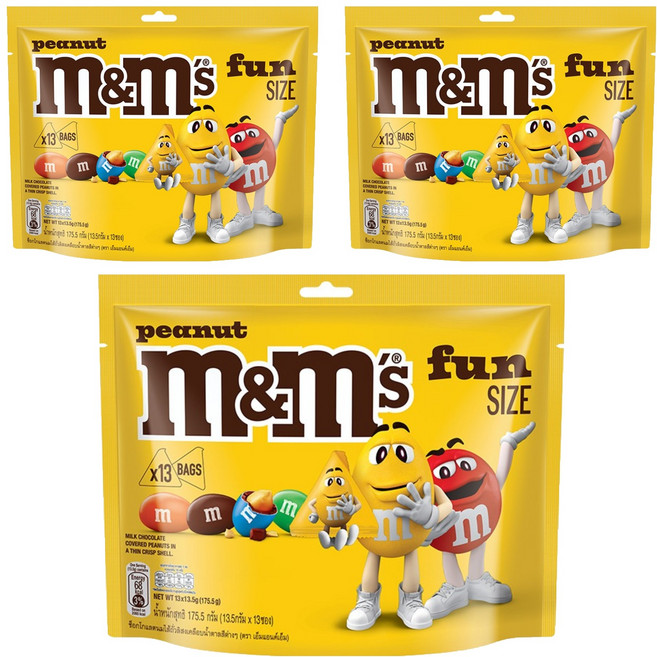 엠앤엠즈 피넛 펀사이즈 초콜릿, 175.5g, 3개