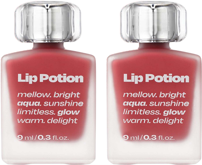 얼터너티브스테레오 립 포션 아쿠아 글로우 립틴트, 3 슈가 로즈, 2개