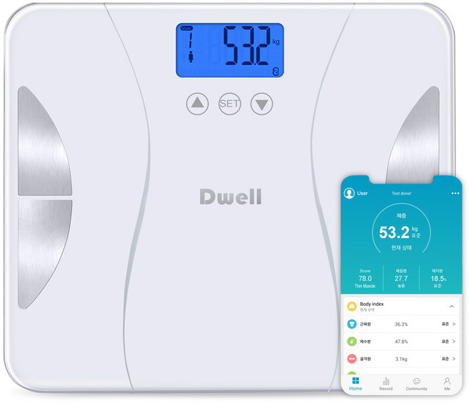 디웰 스마트 체지방 체중계, BTS186W, 화이트