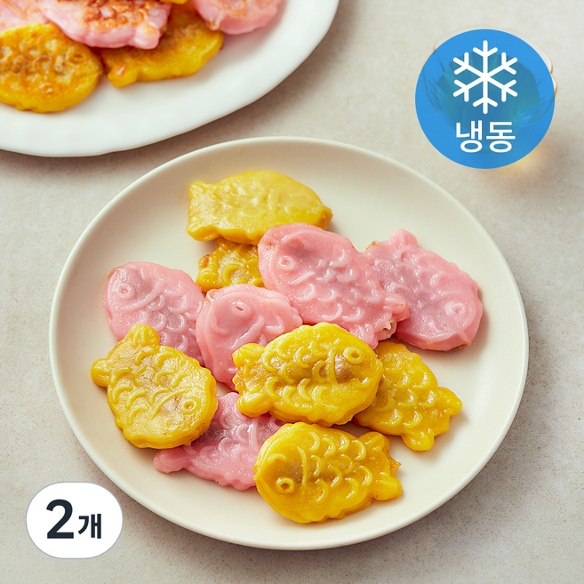 올바른 옐로우 & 핑크 붕어떡 깨앙금 (냉동), 1kg, 1개입, 2개