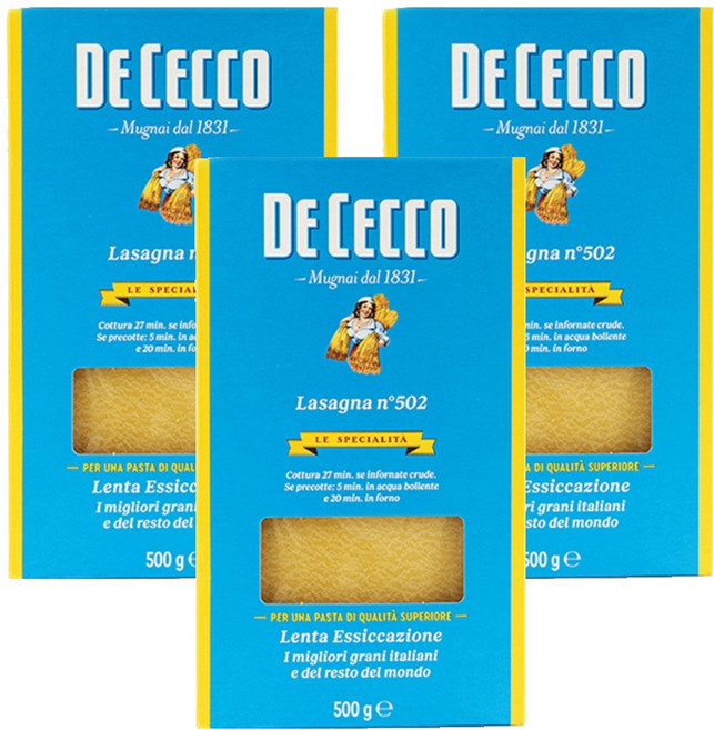 DE CECCO 得科 千層麵, 3個, 500g