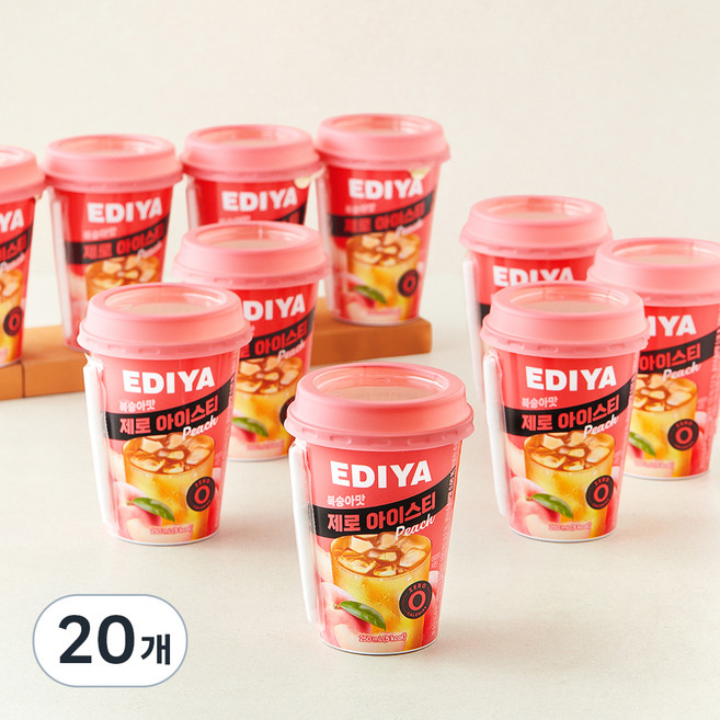 이디야 제로 아이스티 복숭아맛, 20개, 250ml