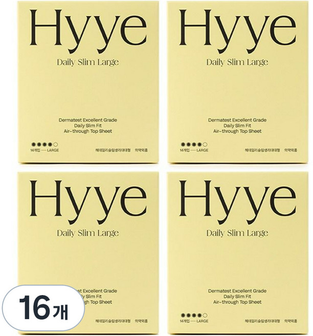 혜 데일리슬림 생리대, 대형, 14개입, 16개